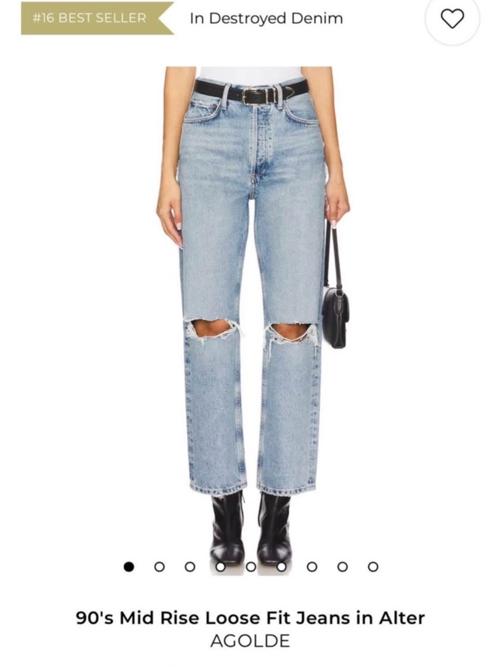 Agolde Light Wash Distressed Straight Leg Jeans